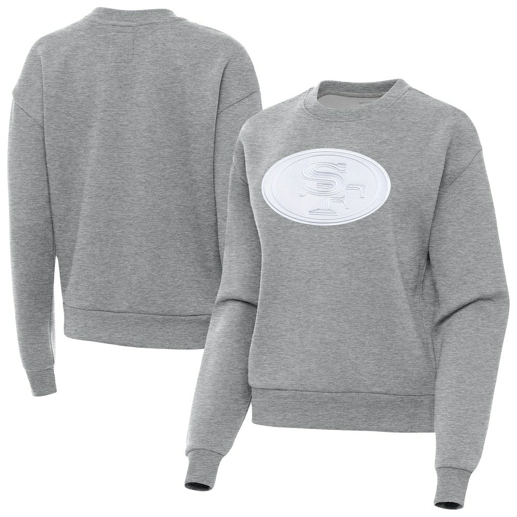 San Francisco 49ers Antigua Women's Victory Pullover Sweatshirt - Heather Gray on sale