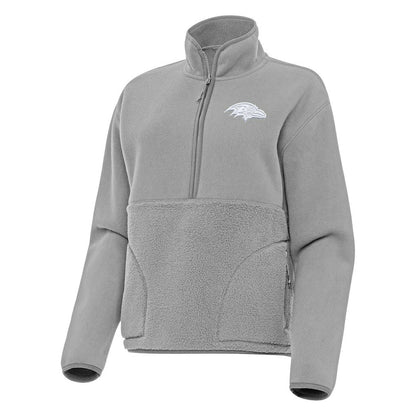 Baltimore Ravens Antigua Women's Figure Half-Zip Sweatshirt - Gray for sale