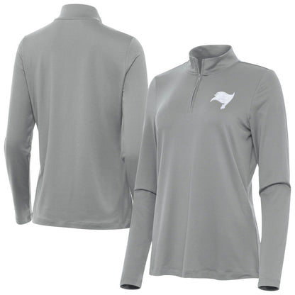 Tampa Bay Buccaneers Antigua Women's Reprocess Quarter-Zip Top - Gray discount