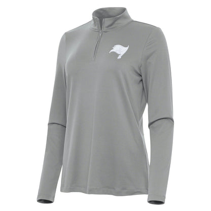 Tampa Bay Buccaneers Antigua Women's Reprocess Quarter-Zip Top - Gray discount