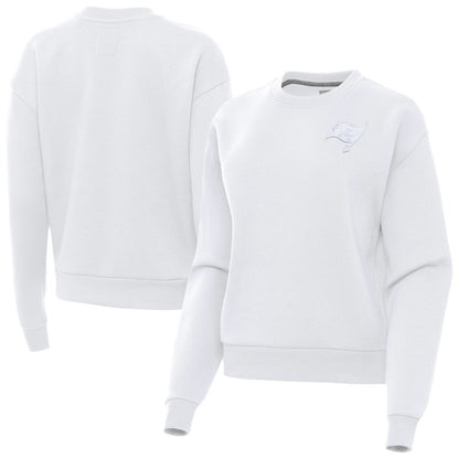 Tampa Bay Buccaneers Antigua Women's Victory Crew Pullover Sweatshirt - White outlet