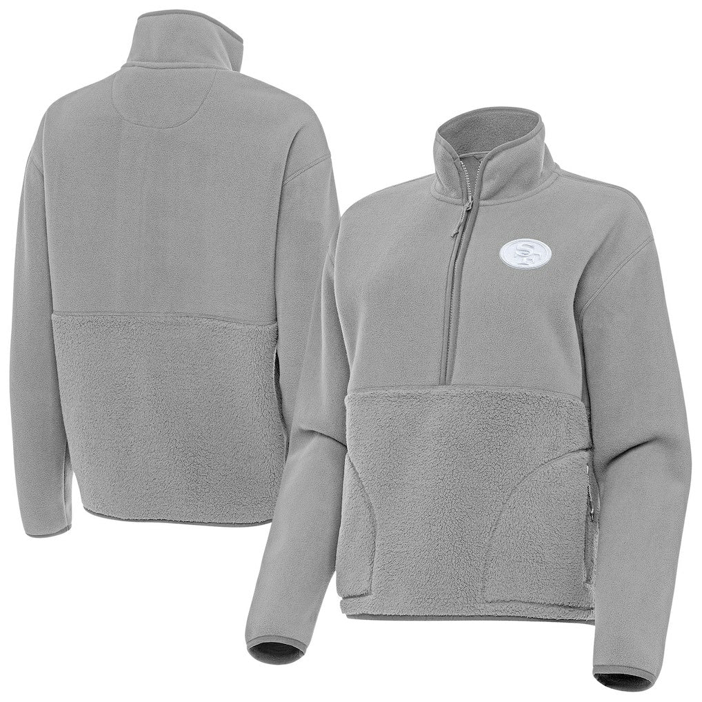 San Francisco 49ers Antigua Women's Figure Half-Zip Sweatshirt - Gray discount