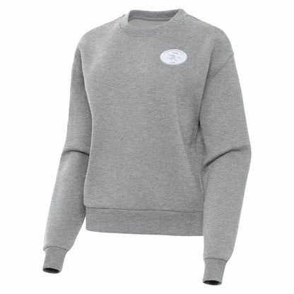 San Francisco 49ers Antigua Women's Victory Crew Pullover Sweatshirt - Heather Gray online