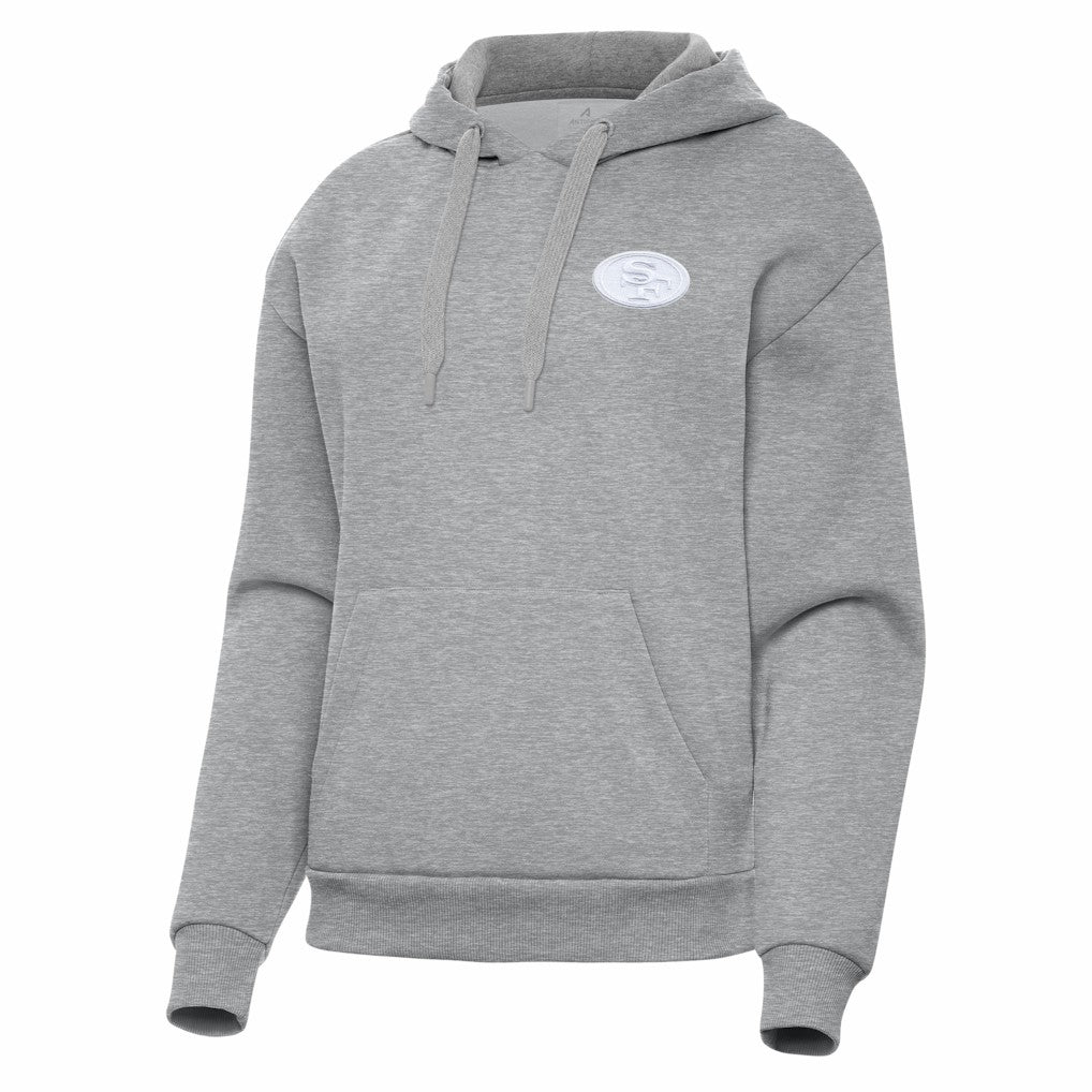 San Francisco 49ers Antigua Women's Victory Pullover Hoodie - Heather Gray for sale