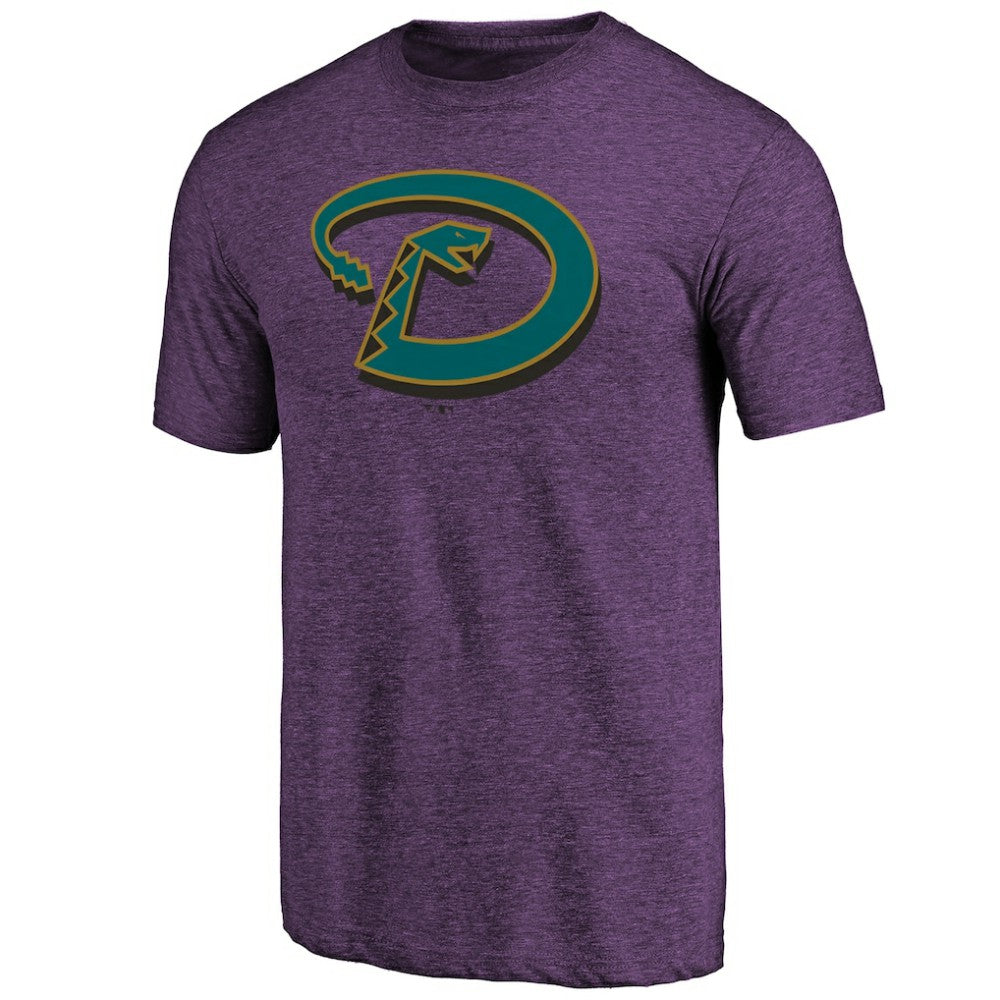 Arizona Diamondbacks Purple Cooperstown Official Logo Tri-Blend T-Shirt