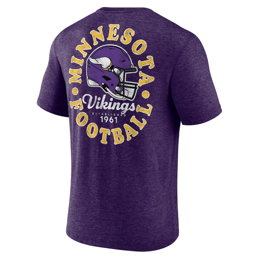 Minnesota Vikings Purple Oval Bubble Tri-Blend T-Shirt for sale