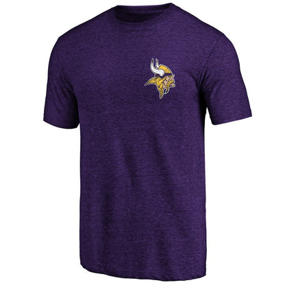 Minnesota Vikings Purple Left Chest Distressed Tri-Blend T-Shirt discount