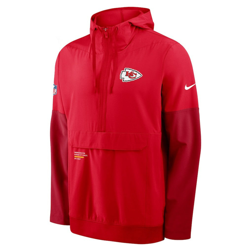 Kansas City Chiefs Sideline Anorak Half-Zip Hoodie Jacket - Red | Nike outlet