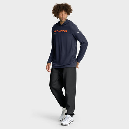 Denver Broncos Sideline Pure Fury Performance Long Sleeve Hoodie T-Shirt - Navy | Nike online