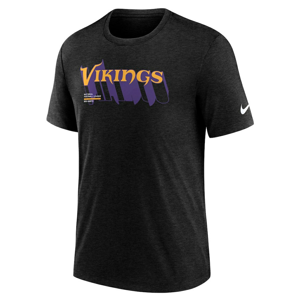 Minnesota Vikings Long Pass Tri-Blend T-Shirt - Heather Black | Nike for sale