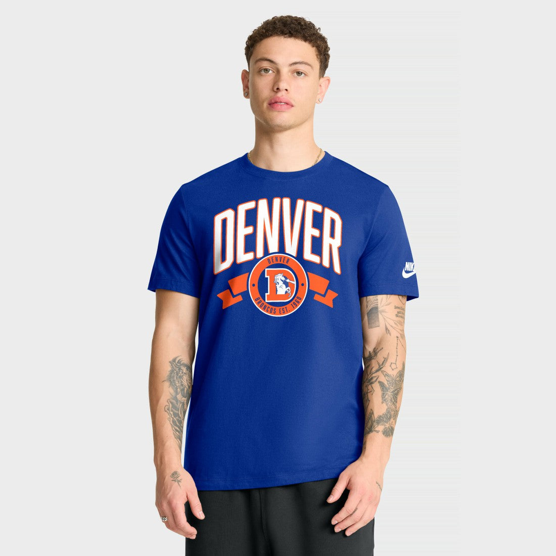 Denver Broncos Rewind Front and Back Hit Essential T-Shirt - Royal | Nike online