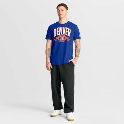 Denver Broncos Rewind Front and Back Hit Essential T-Shirt - Royal | Nike online