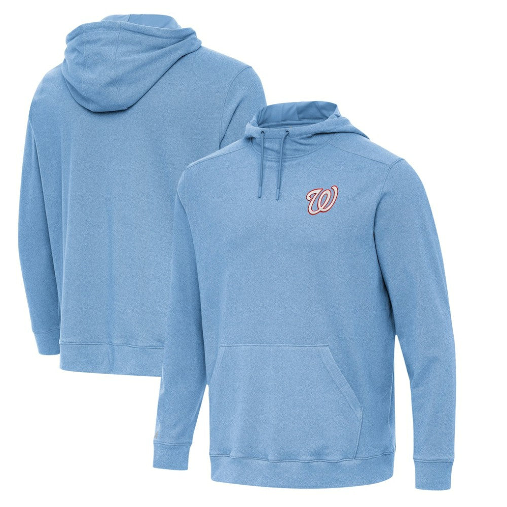 Washington Nationals Antigua Cloud Pullover Hoodie - Heather Powder Blue