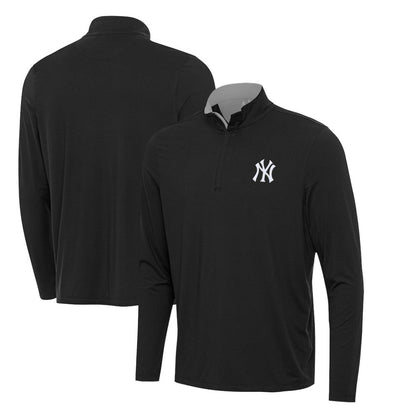 New York Yankees Antigua Content Quarter-Zip Top - Black