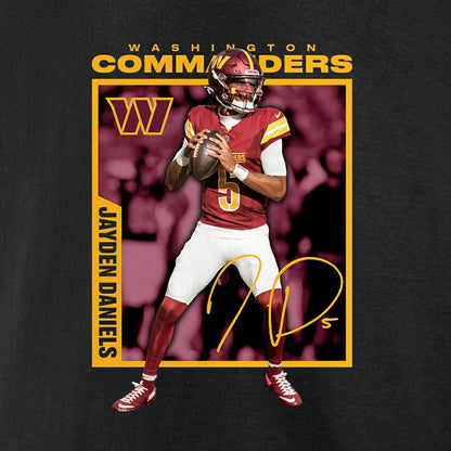 Jayden Daniels Washington Commanders Player Frame T-Shirt - Black discount