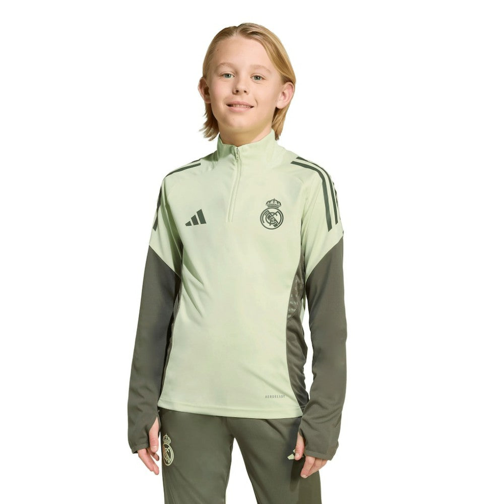 Real Madrid Youth 2025/26 Training AEROREADY Quarter-Zip Pullover - Green | Adidas for sale