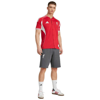 Liverpool Full-Button Baseball Jersey - Red | Adidas for sale