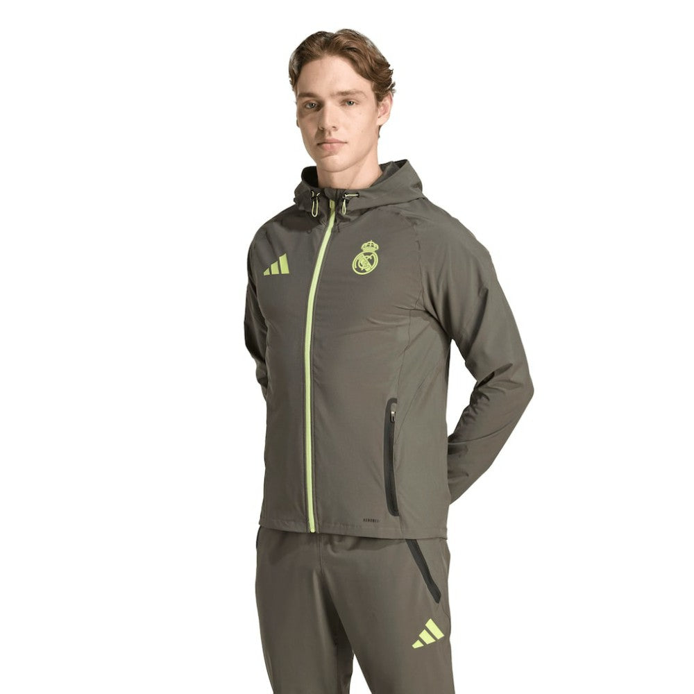 Real Madrid 2025/26 Tiro Vis Tech Travel Jacket - Olive | Adidas sale