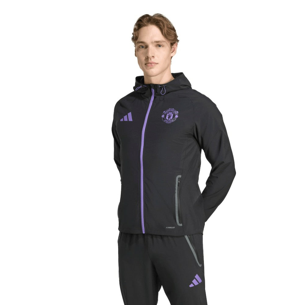 Manchester United 2025/26 Tiro Vis Tech Travel Jacket - Black | Adidas cheap