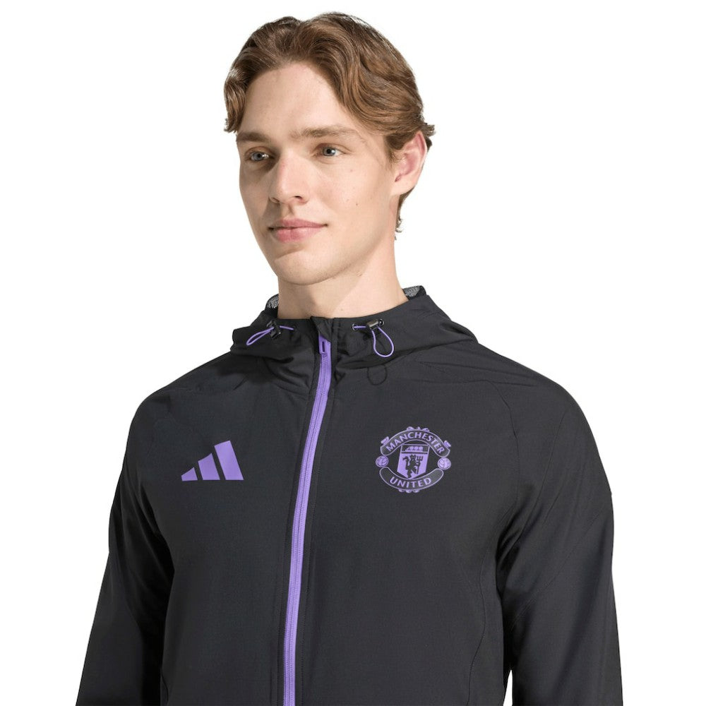 Manchester United 2025/26 Tiro Vis Tech Travel Jacket - Black | Adidas cheap