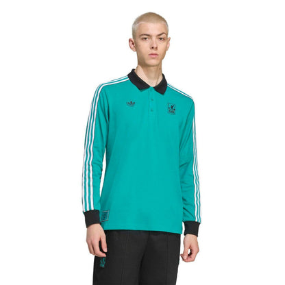 Liverpool Terrace Icons Long Sleeve Polo - Green | Adidas on sale