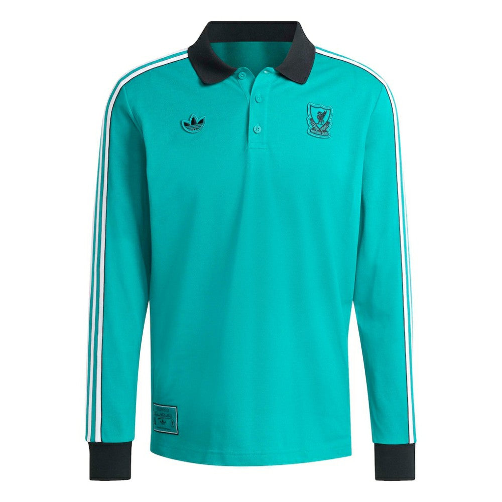 Liverpool Terrace Icons Long Sleeve Polo - Green | Adidas on sale