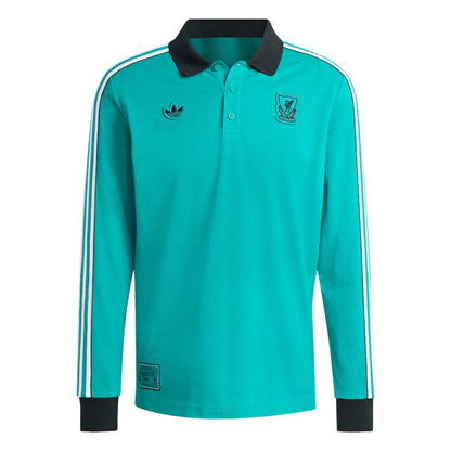 Liverpool Terrace Icons Long Sleeve Polo - Green | Adidas on sale