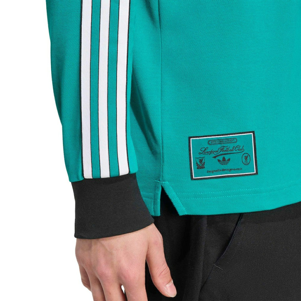 Liverpool Terrace Icons Long Sleeve Polo - Green | Adidas on sale