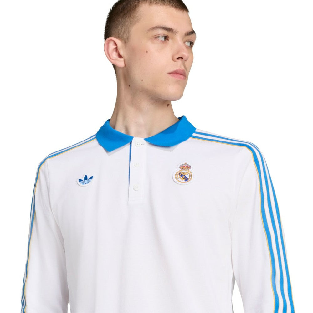 Real Madrid Terrace Icons Long Sleeve Polo - White | Adidas discount