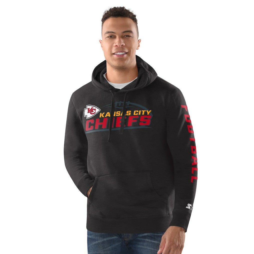Kansas City Chiefs Starter Vintage Pullover Hoodie - Black on sale