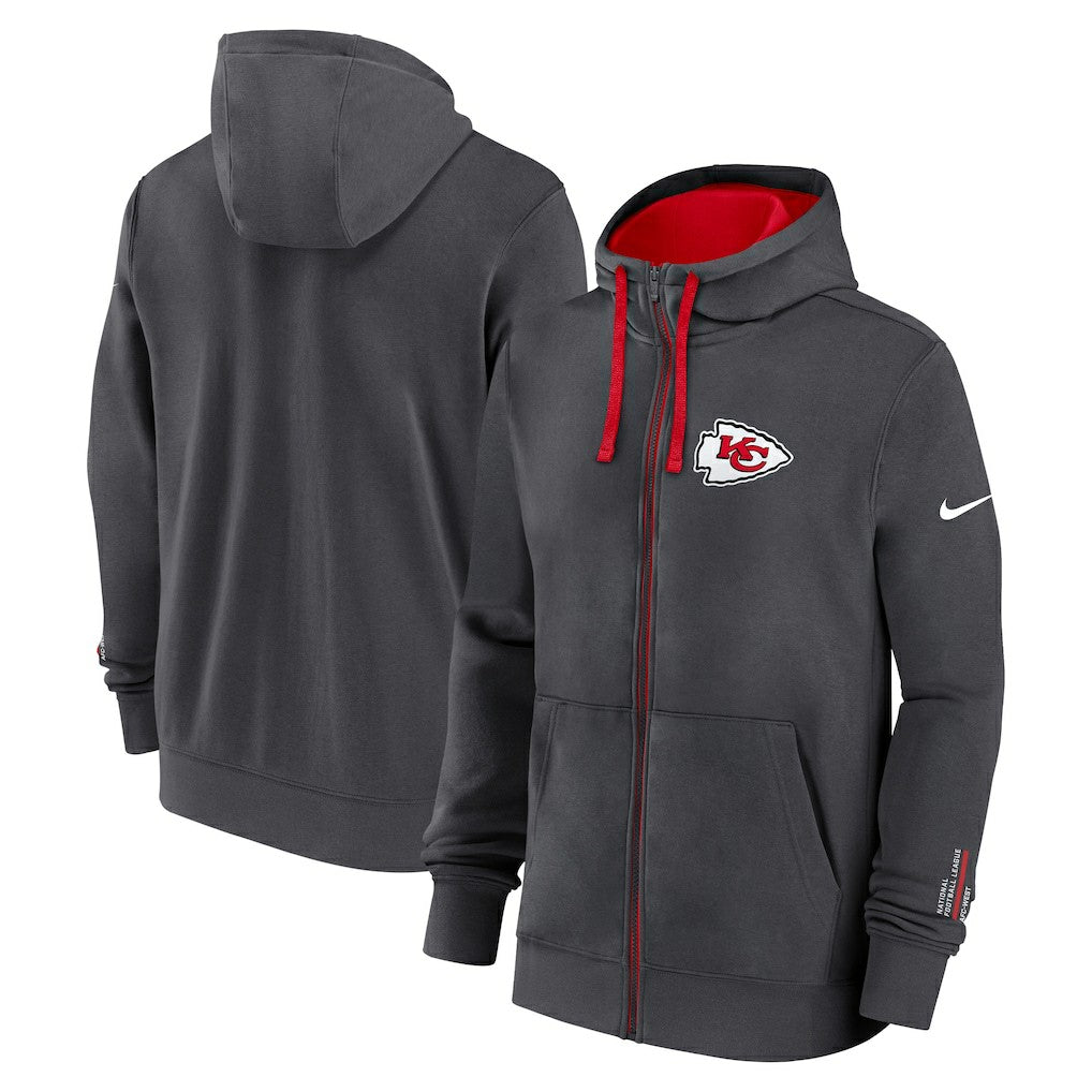 Kansas City Chiefs Primetime Club Full-Zip Hoodie - Anthracite | Nike discount