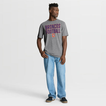 Denver Broncos First Down Tribute Tri-Blend T-Shirt - Heather Gray discount