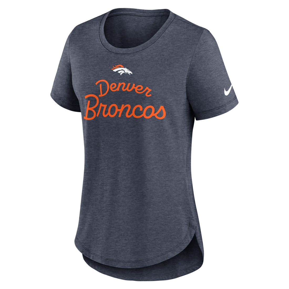 Denver Broncos Women's Script Tri-Blend T-Shirt - Navy | Nike on sale