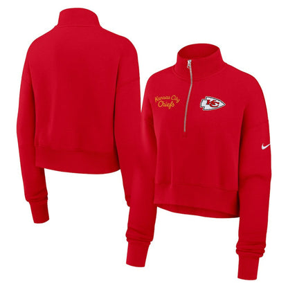 Kansas City Chiefs Women's Primetime Phoenix Half-Zip Sweatshirt - Red | Nike on sale