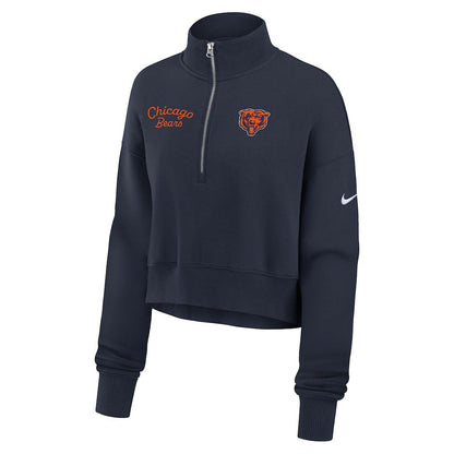 Chicago Bears Women's Primetime Phoenix Half-Zip Sweatshirt - Navy | Nike on sale