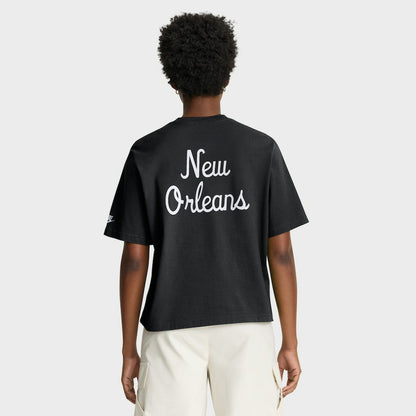New Orleans Saints Women's Rewind Pocket Boxy T-Shirt - Black | Nike on sale