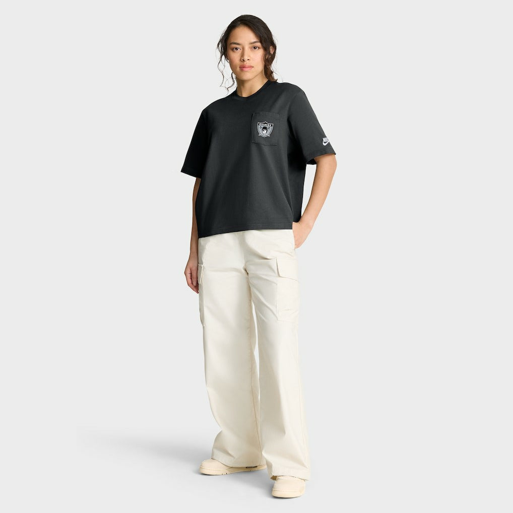 Las Vegas Raiders Women's Rewind Pocket Boxy T-Shirt - Black | Nike sale