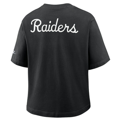 Las Vegas Raiders Women's Rewind Pocket Boxy T-Shirt - Black | Nike sale