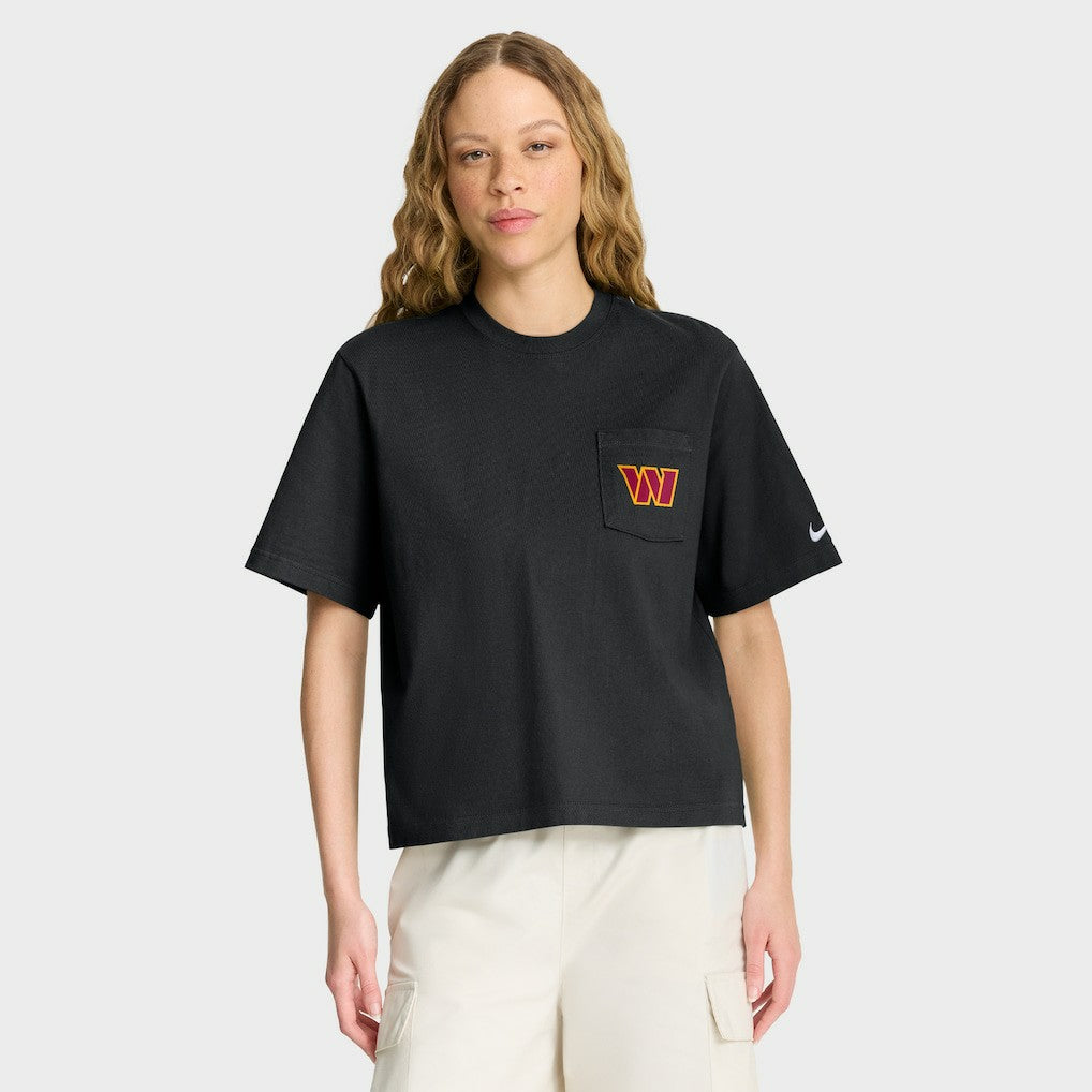 Washington Commanders Women's Rewind Pocket Boxy T-Shirt - Black | Nike discount