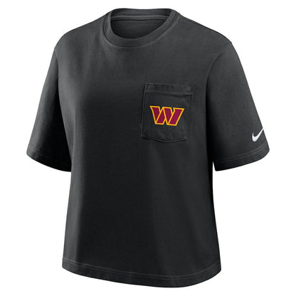 Washington Commanders Women's Rewind Pocket Boxy T-Shirt - Black | Nike discount