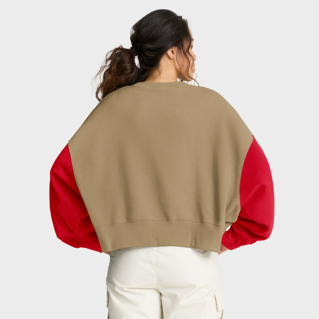 Kansas City Chiefs Women's Oversized Rewind Pullover Sweatshirt - Tan | Nike cheap