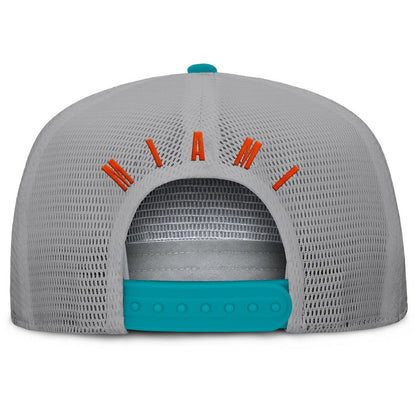 Miami Dolphins Edge Rush Trucker Adjustable Hat - Aqua/Gray outlet