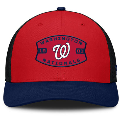 Washington Nationals Cutoff Adjustable Trucker Hat - Red/Navy