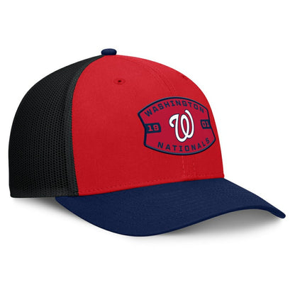 Washington Nationals Cutoff Adjustable Trucker Hat - Red/Navy