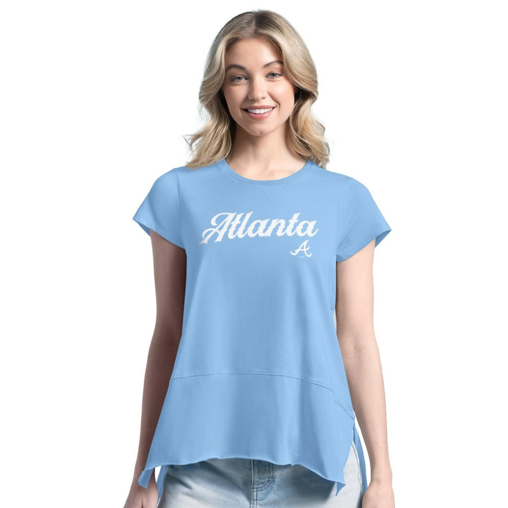 Atlanta Braves Margaritaville Women's Gametime is Paradise T-Shirt - Light Blue