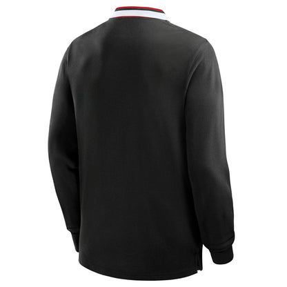 Sunderland Classic Long Sleeve Tipped Polo Shirt / Black / Mens outlet