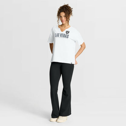 Las Vegas Raiders Women's Redzone Slub Boxy T-Shirt - White discount