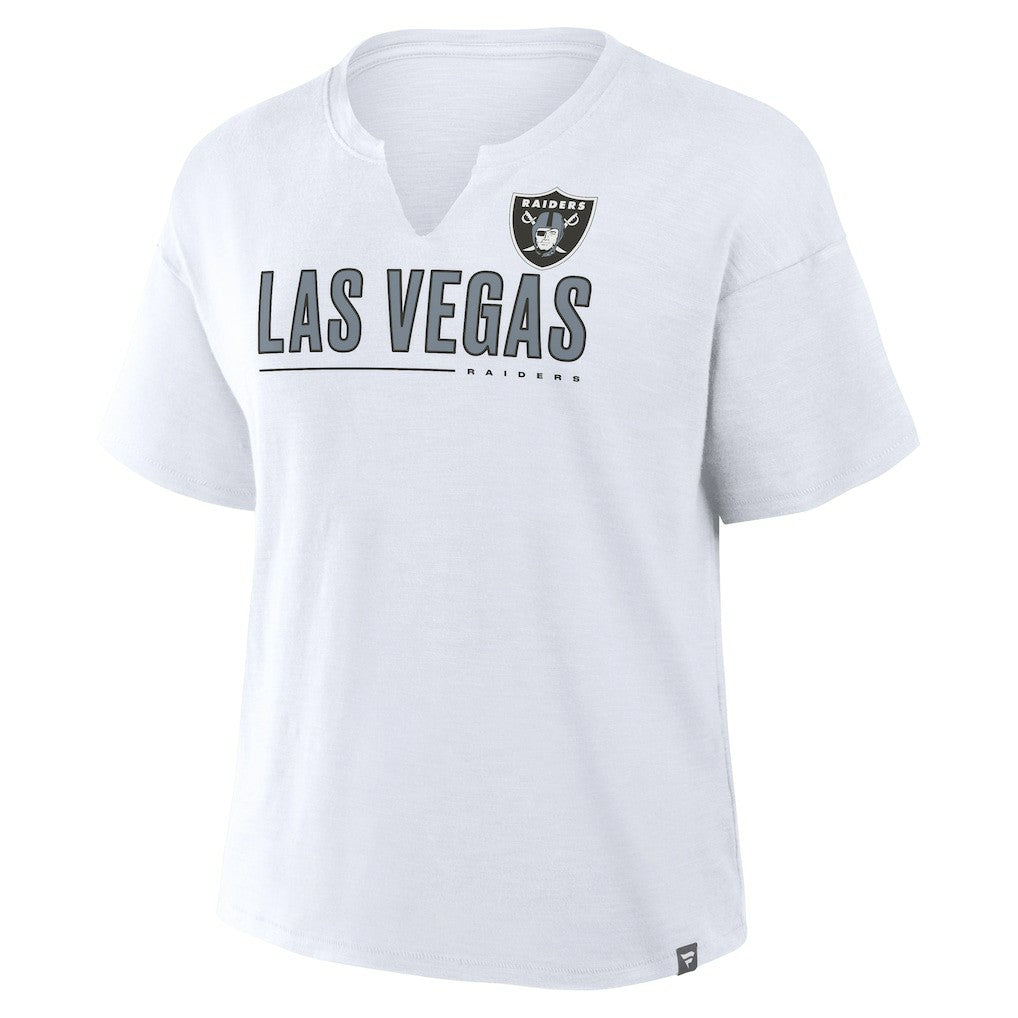 Las Vegas Raiders Women's Redzone Slub Boxy T-Shirt - White discount