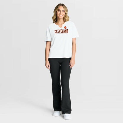 Cleveland Browns Women's Redzone Slub Boxy T-Shirt - White sale