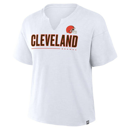 Cleveland Browns Women's Redzone Slub Boxy T-Shirt - White sale